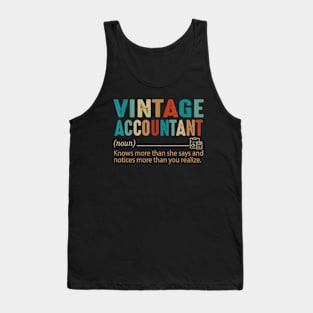 Accountant CPA Bookkeeping Noun Vintage Tank Top